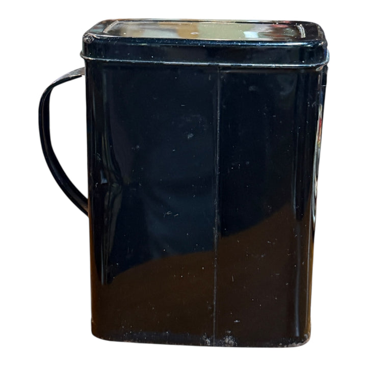 Vintage 50s Ransburg Tole Black Tin Pitcher