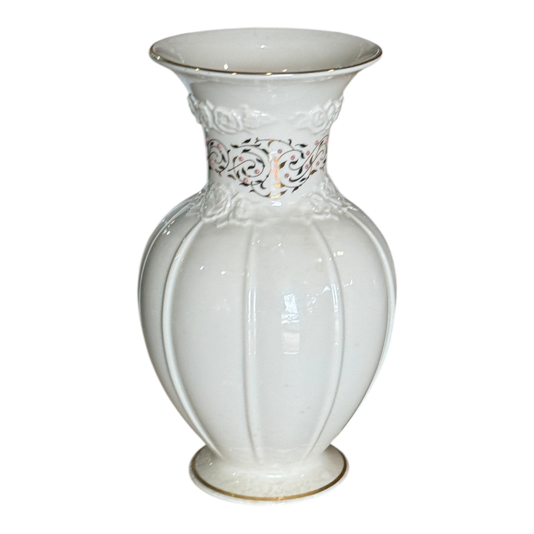 Lenox Ivory Fine China Vase Rose Brocade