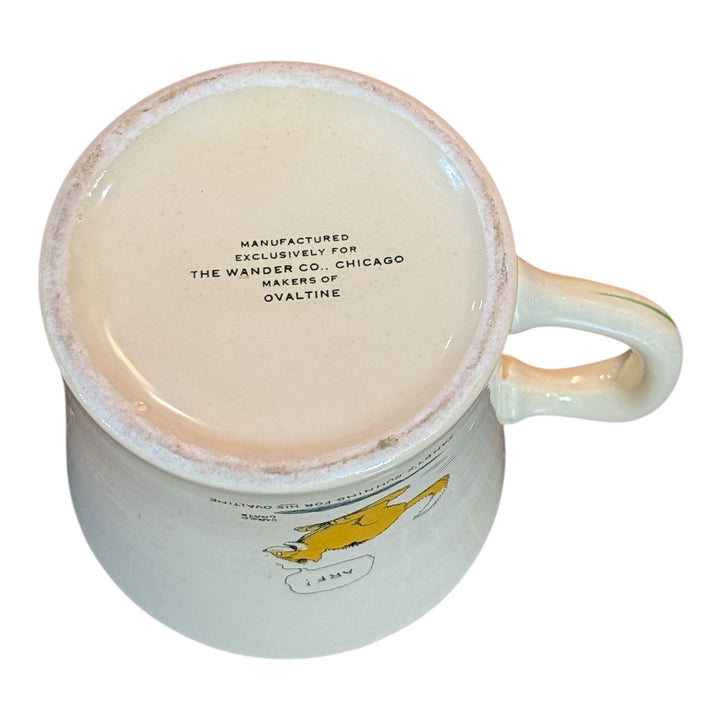Vintage 1940s Era Little Orphan Annie Original Ovaltine Mug Harold Gray