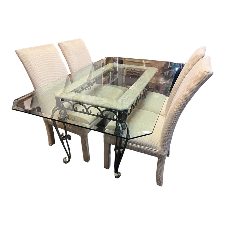 Glasstop Diningroom Table with 4 Chairs  PICKUP ONLY