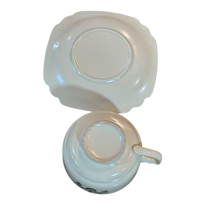 Homer Laughlin Teacup and Saucer Blue Medallion