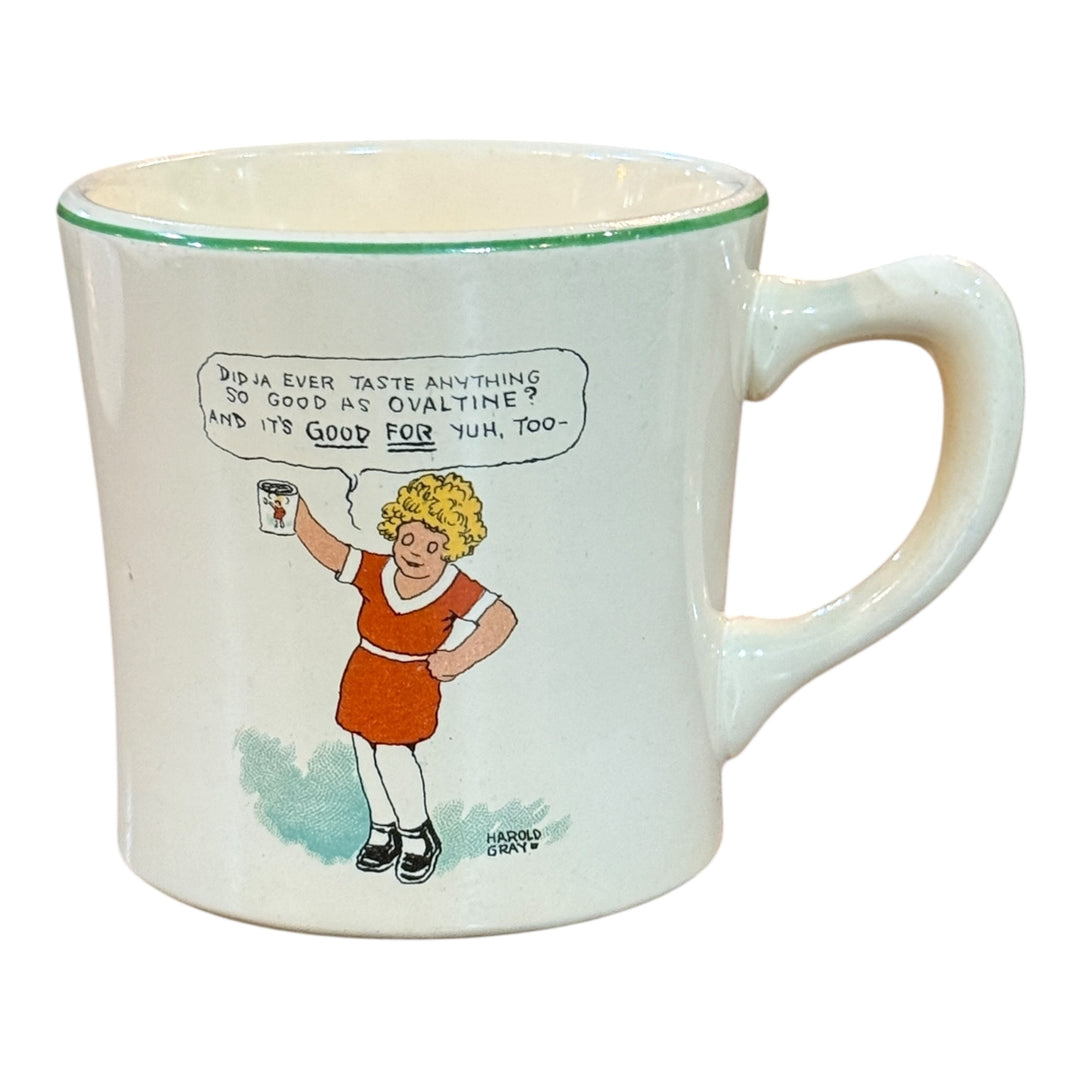 Vintage 1940s Era Little Orphan Annie Original Ovaltine Mug Harold Gray