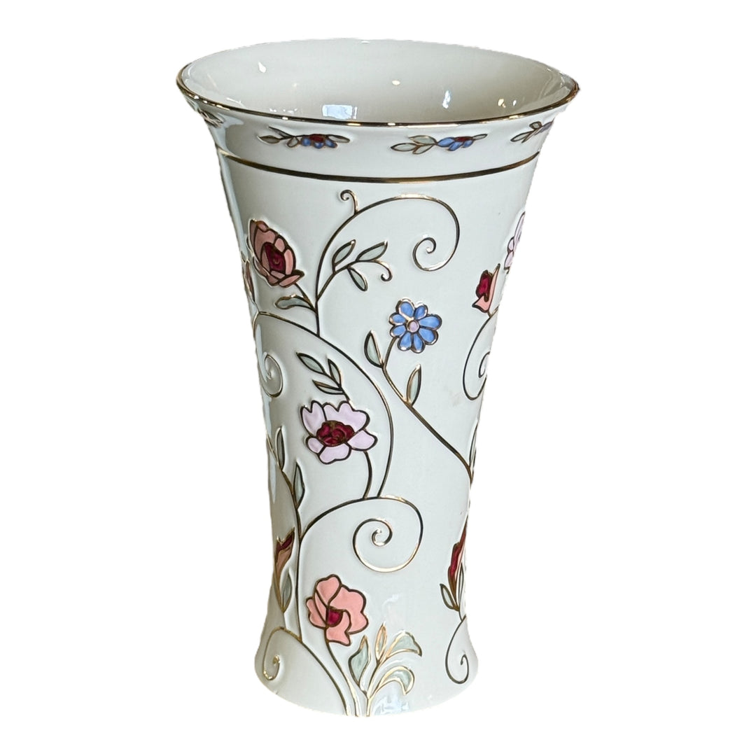 Lenox Gilded Garden Floral Decorated Medium 9.5" Porcelain Vase