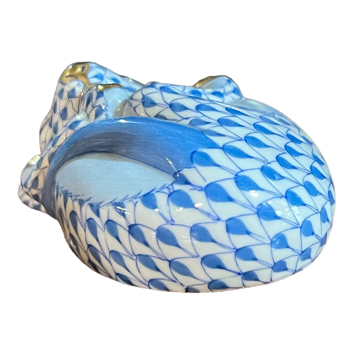 Herend Hungary - Blue Fishnet Sleeping Mouse