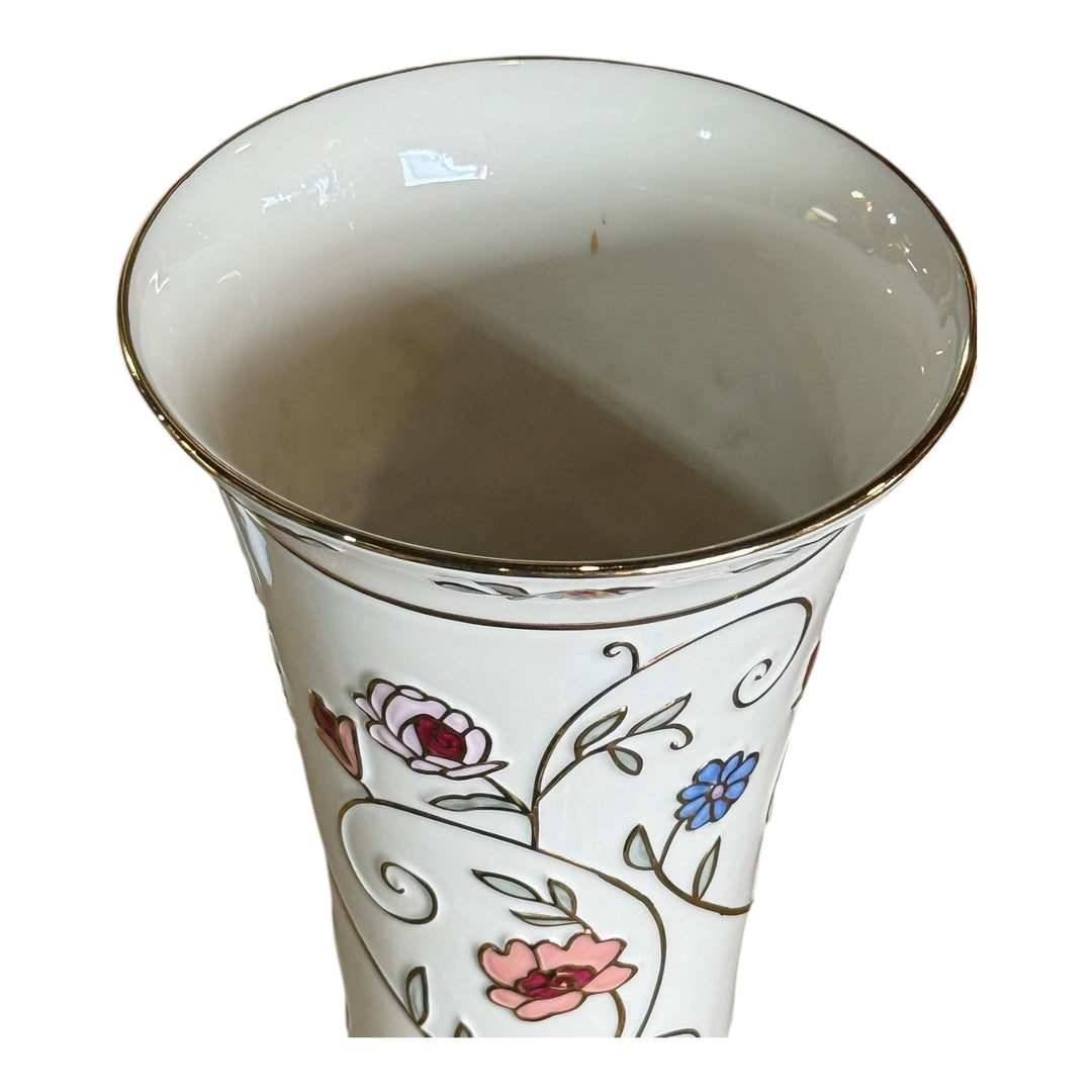 Lenox Gilded Garden Floral Decorated Medium 9.5" Porcelain Vase