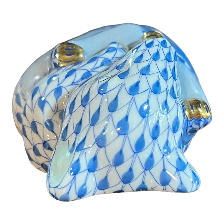 Herend Hungary - Blue Fishnet Sleeping Mouse