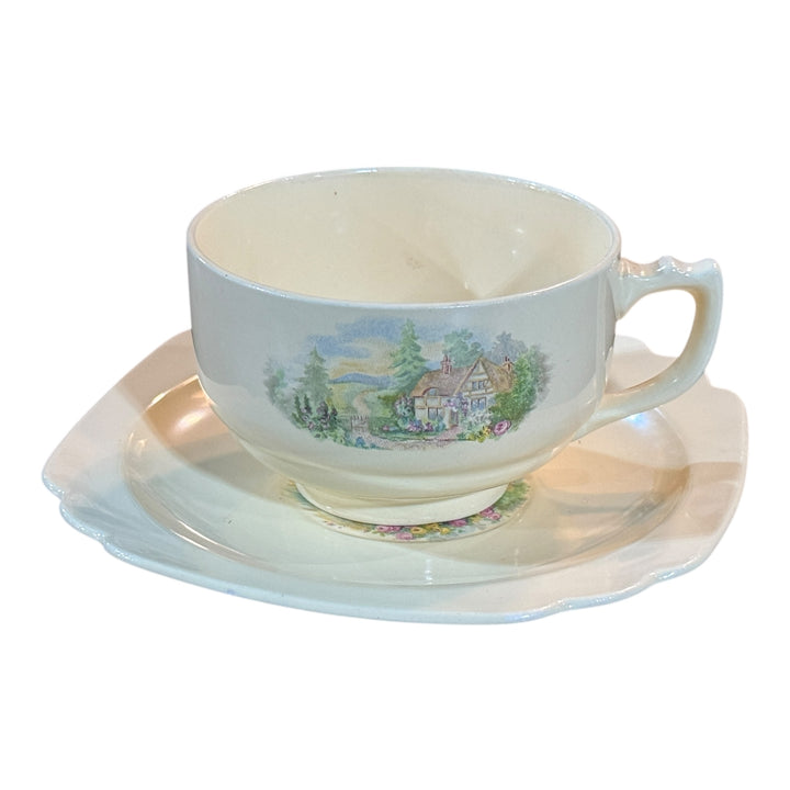 Homer Laughlin Teacup and Saucer English Garden