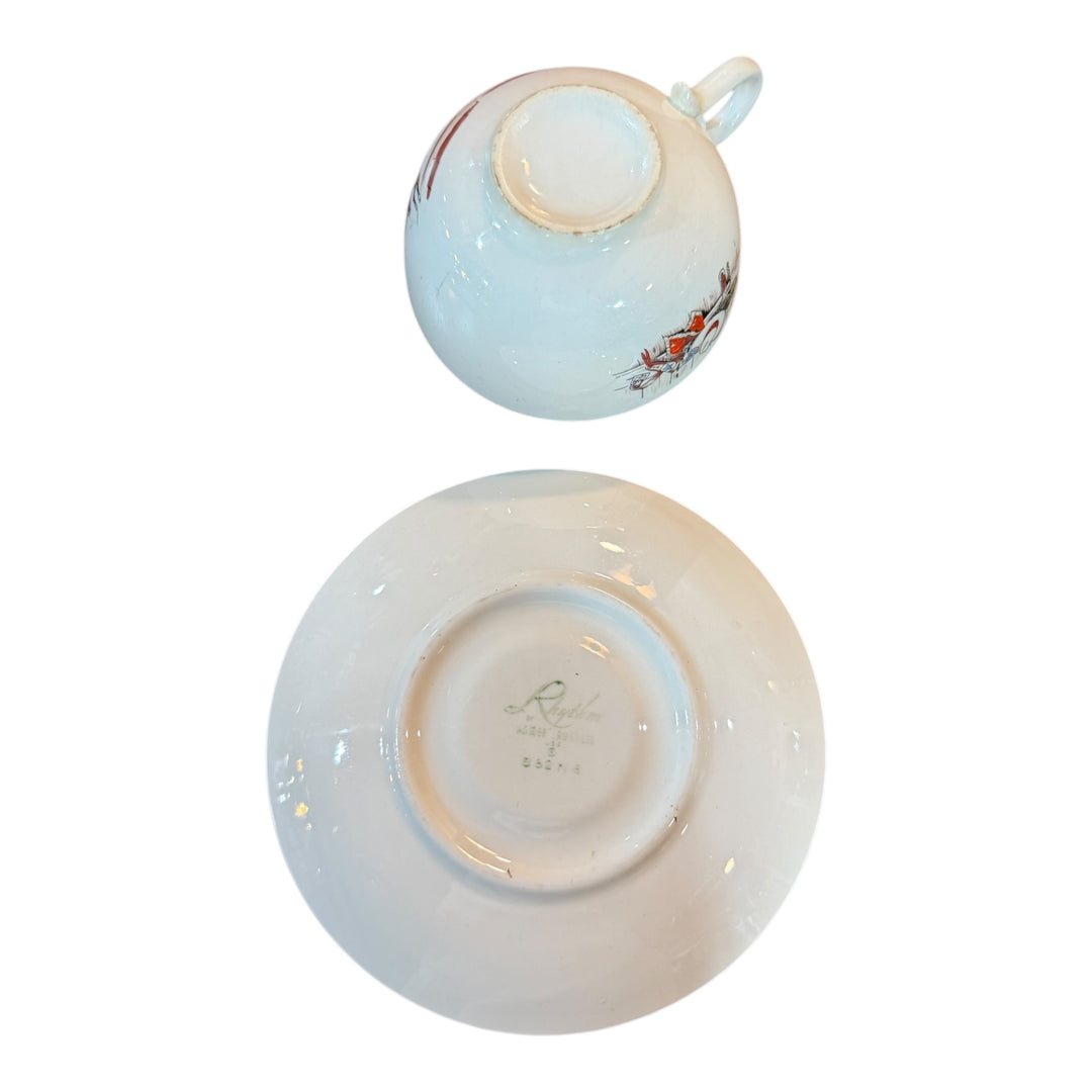 Homer Laughlin Rhythm Cowboy Western Ranch Coffee Tea Cup Saucer