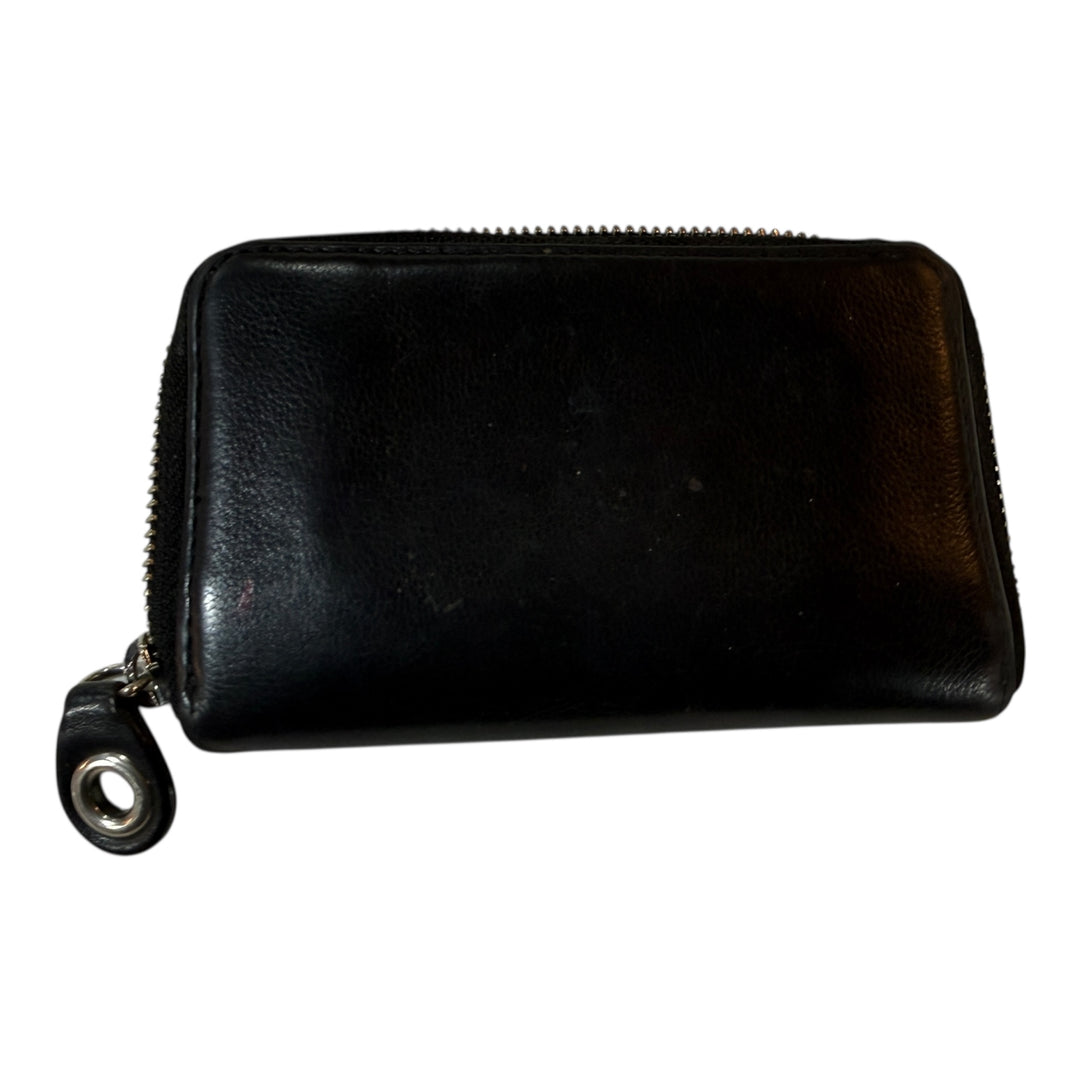 Harley-Davidson Black Leather Baseball Thread Zipper Wallet