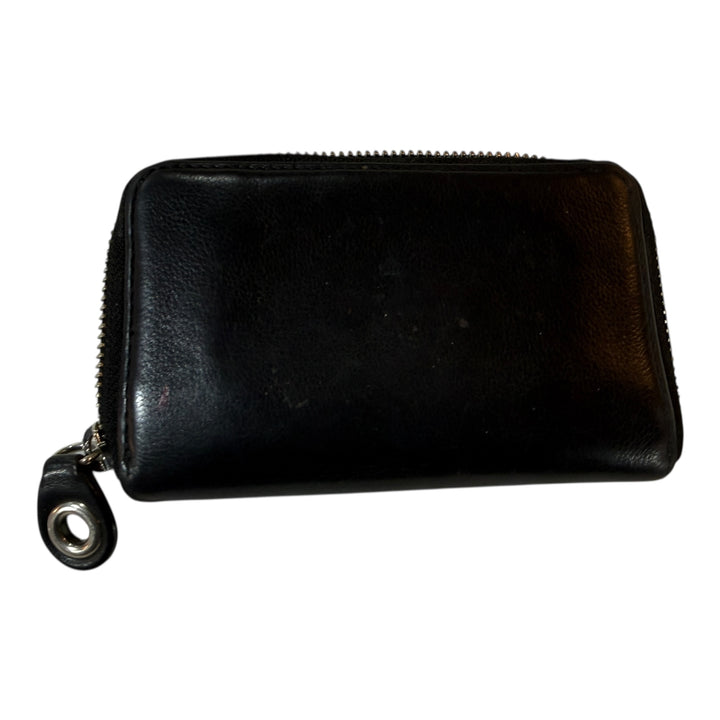 Harley-Davidson Black Leather Baseball Thread Zipper Wallet