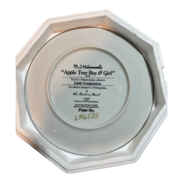 M.J. Hummel Little Companions Plate "Apple Tree Boy & Girl"