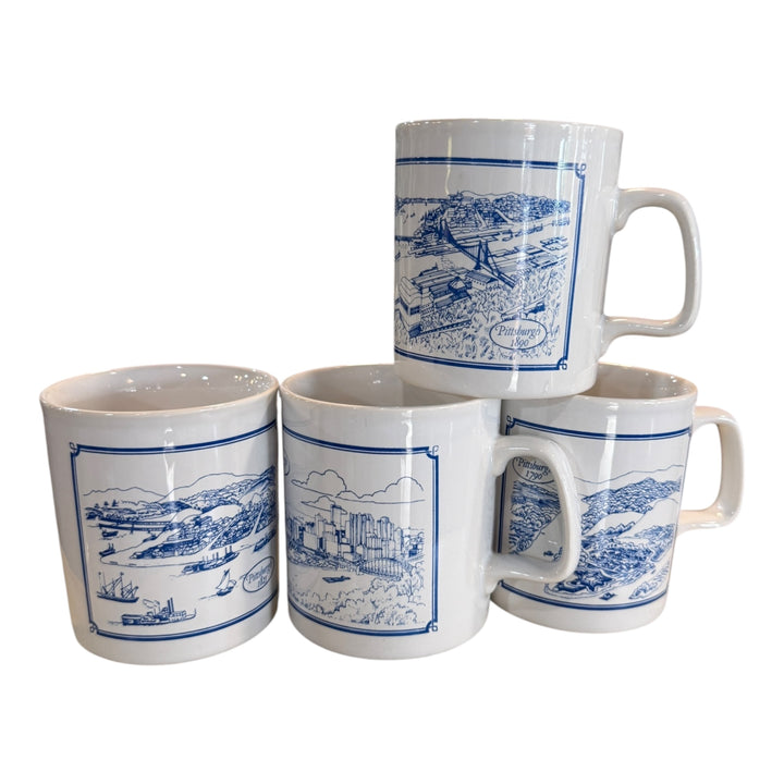 Set of 4 Pittsburgh Scenery Pepsi Mugs