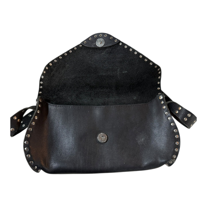 Harley-Davidson Black Leather Studded Handbag Y2K Purse