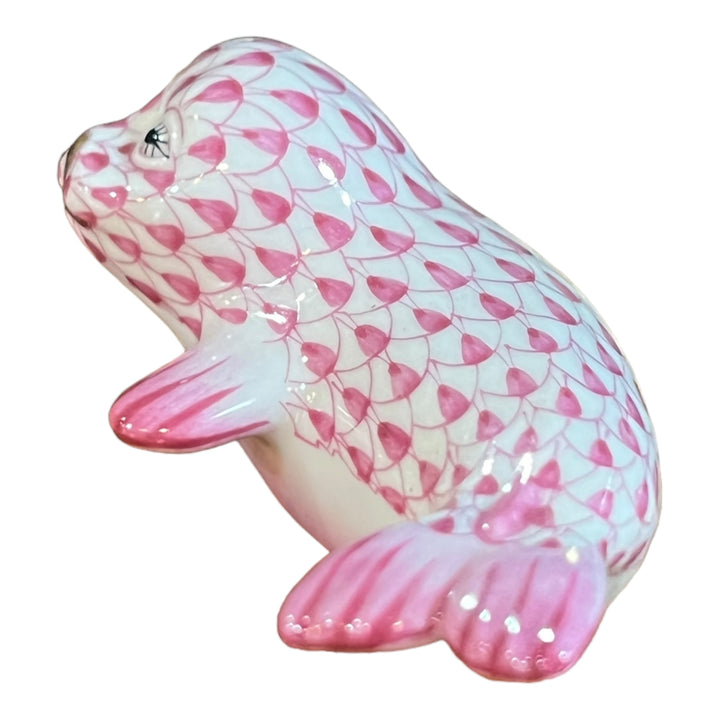 Herend Hungary - Pink Fishnet Seal