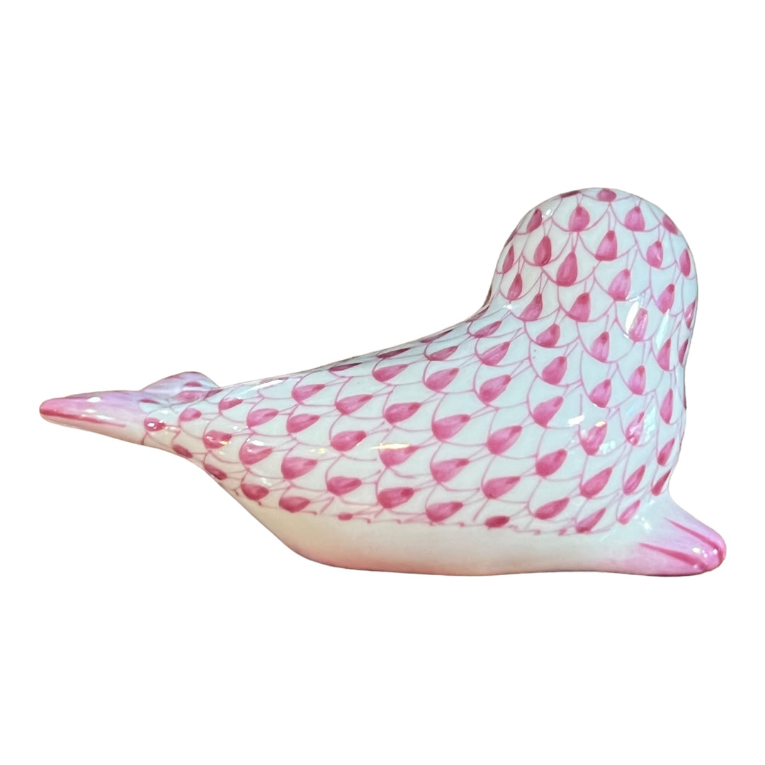 Herend Hungary - Pink Fishnet Seal