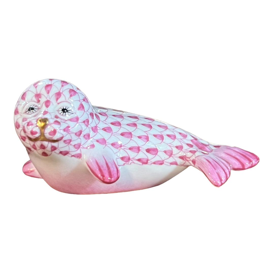 Herend Hungary - Pink Fishnet Seal