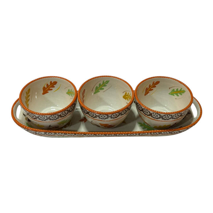 Temptations Bakeware, Old World, 3- 10 oz Bowls and Serving Dish