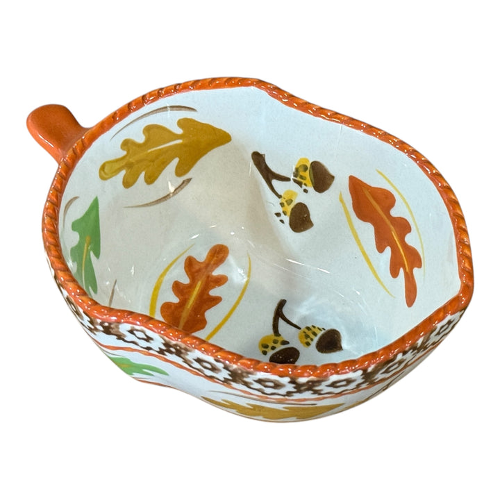 Temptations Old World 8 oz Bowl - Autumn Fall Leaves Acorns