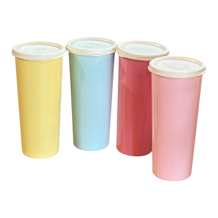Tupperware Pastel Tumblers Straight Sided Cups 12oz  Set of 4