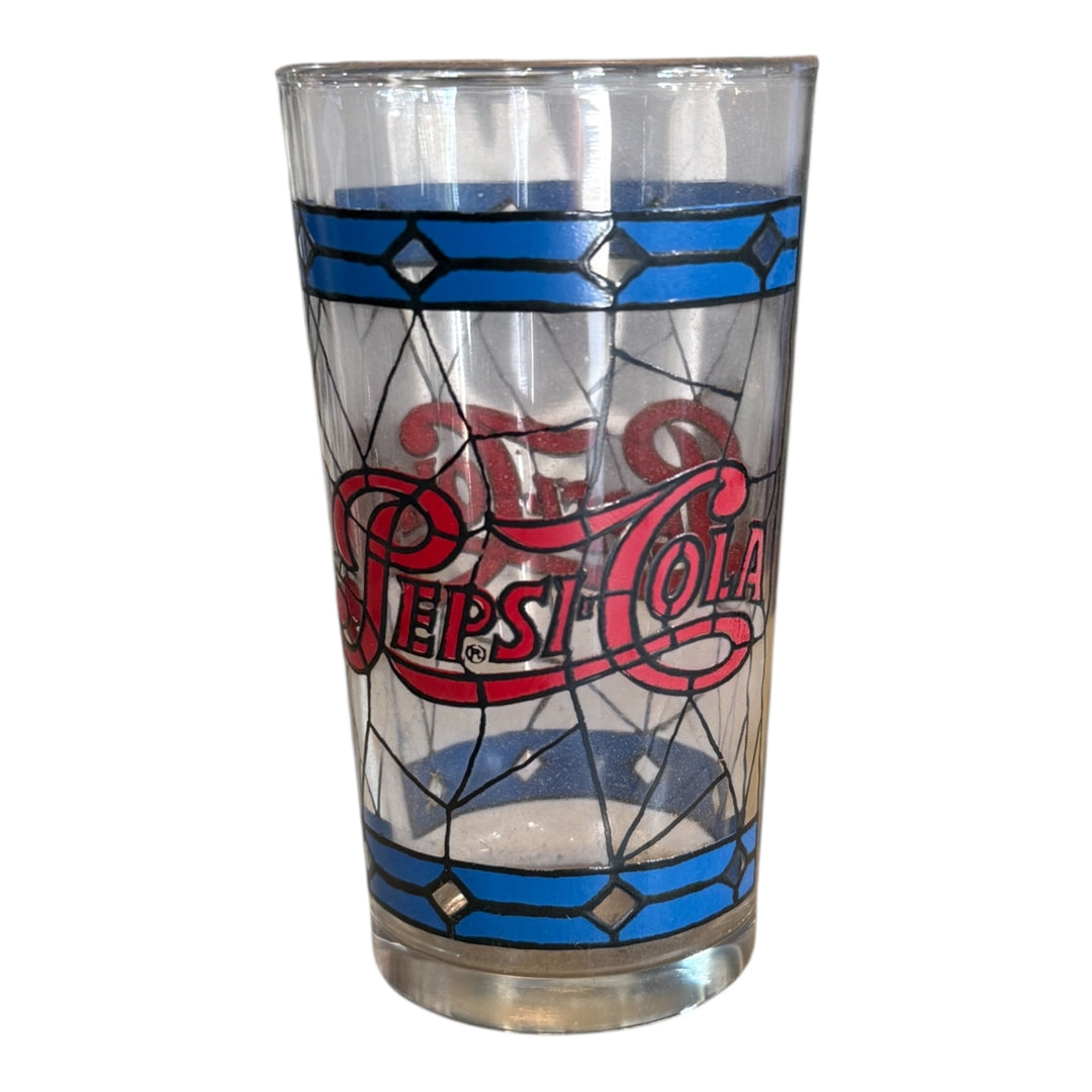 Vintage Pepsi Water Glass 1970s Pitcher Tiffany Style