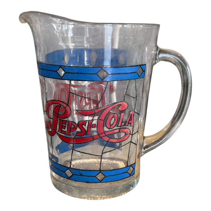 Vintage Pepsi Cola 64 ounce 1970s Pitcher Tiffany Style
