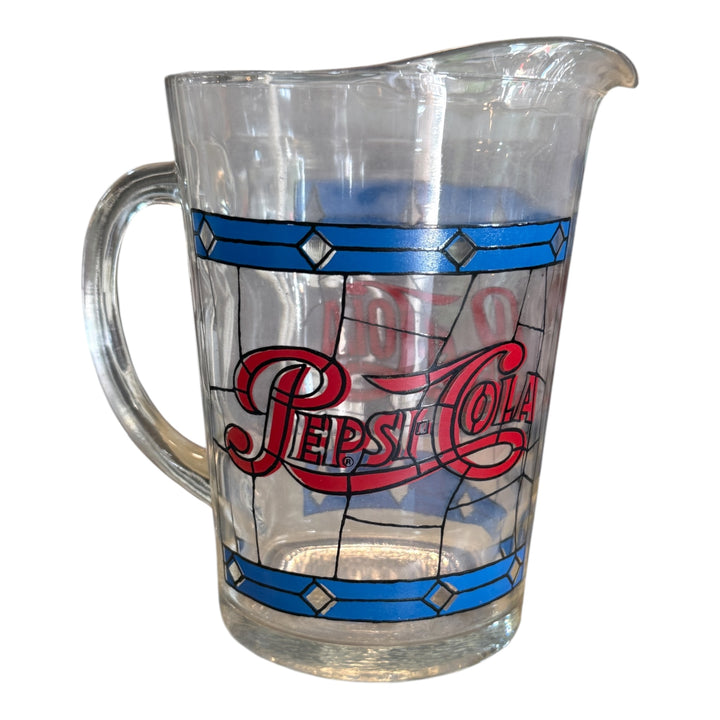Vintage Pepsi Cola 64 ounce 1970s Pitcher Tiffany Style