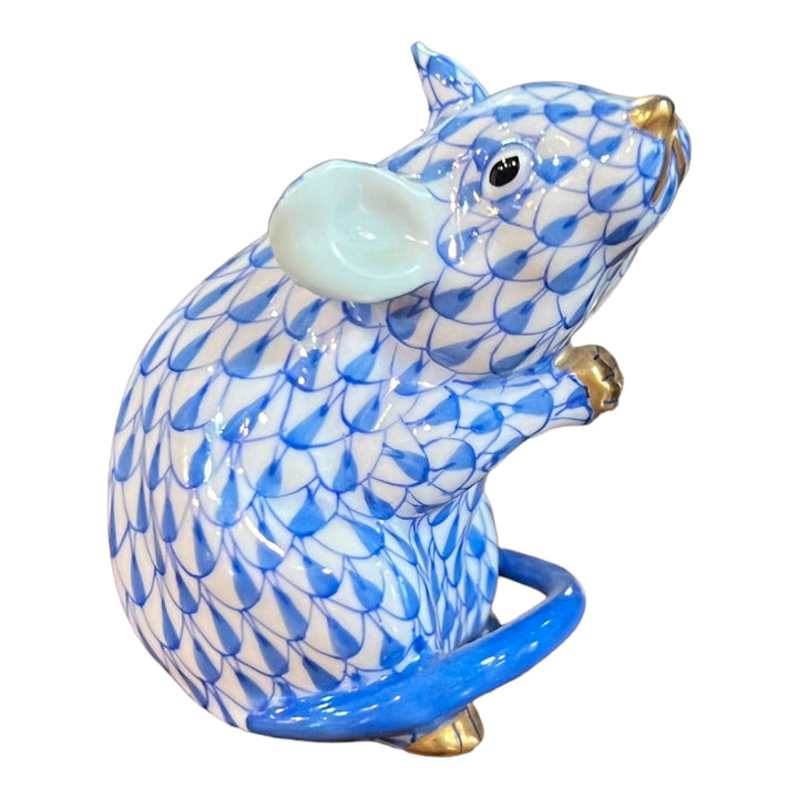 Herend Hungary - Blue Fishnet Mouse