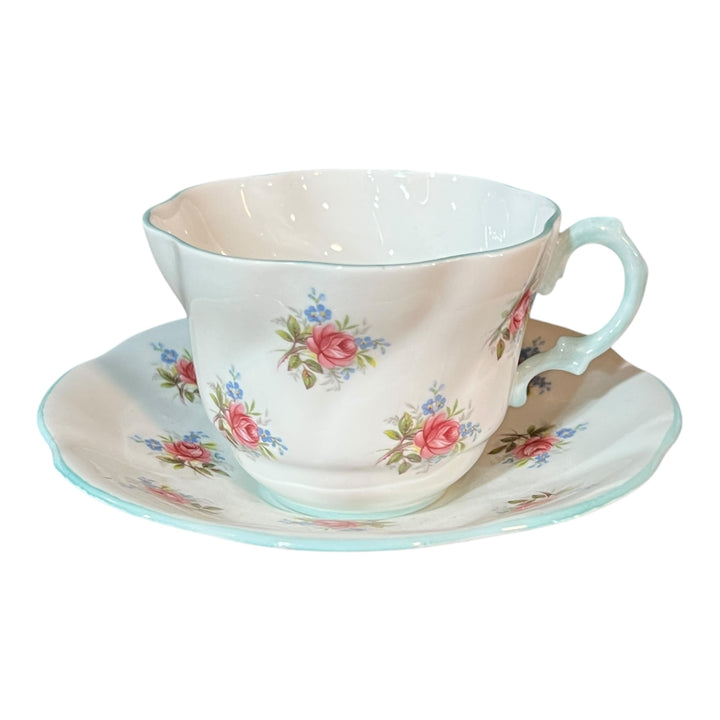 Shelley Fine Bone China Rosebud Tea Cup and + Saucer Set