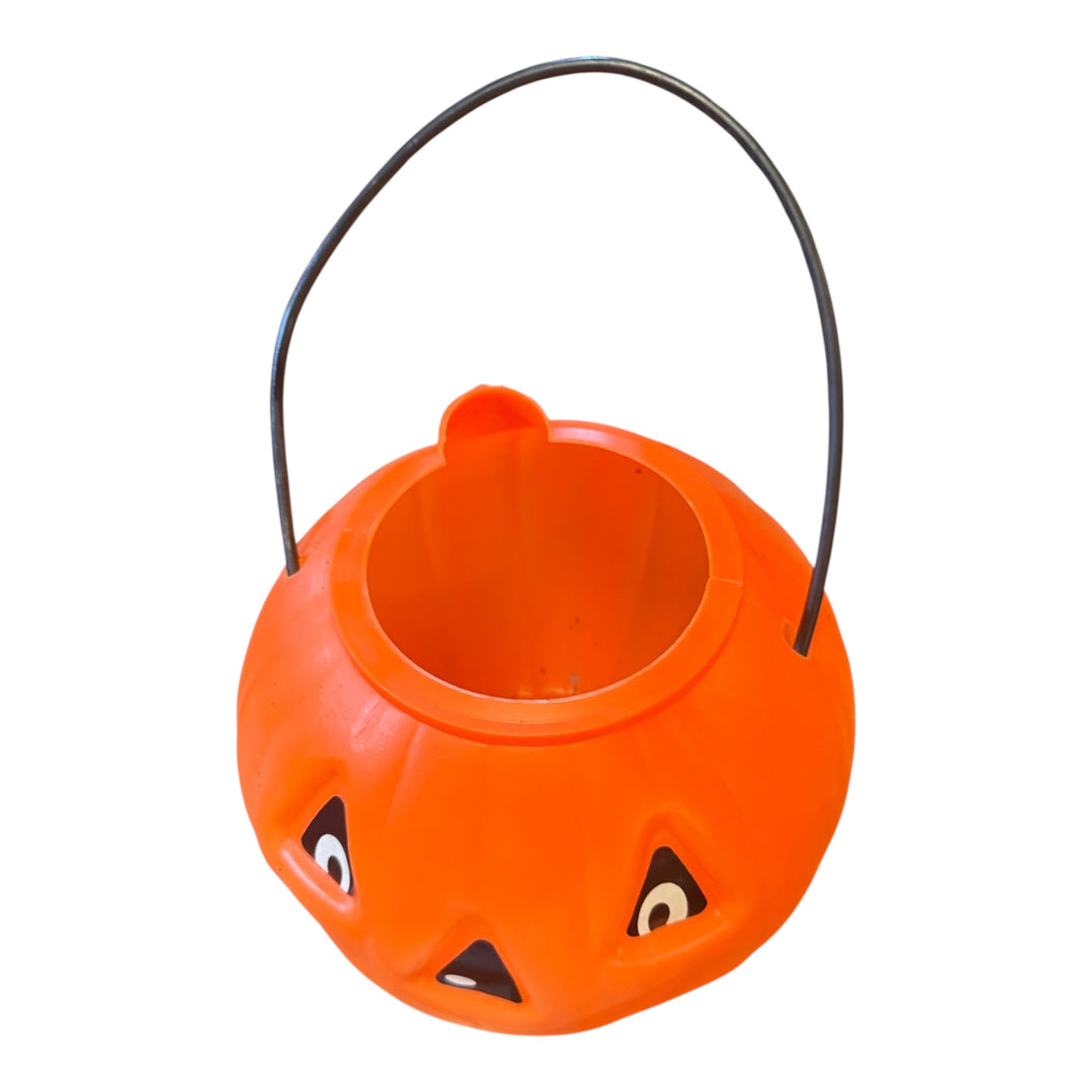 Vintage Plastic Pumpkin Pail 7"