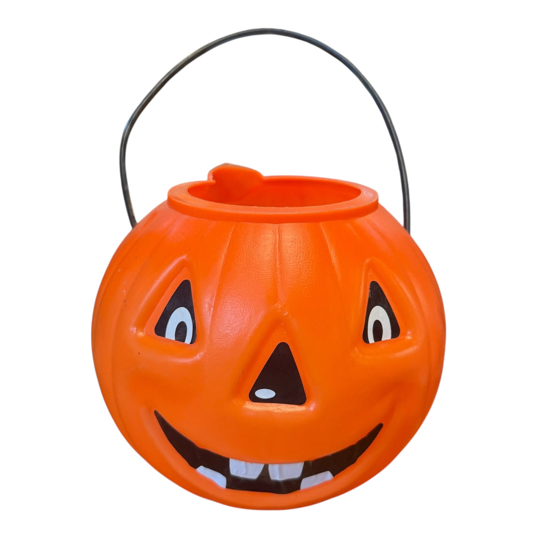 Vintage Plastic Pumpkin Pail 7"