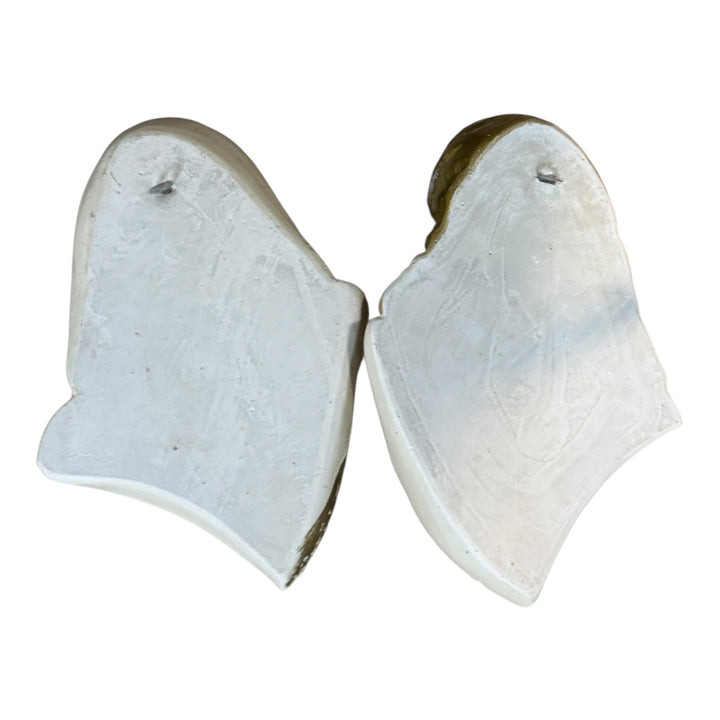 Vintage Jesus & Mary Sculpted Bust Wall Hanging Plaques Religious