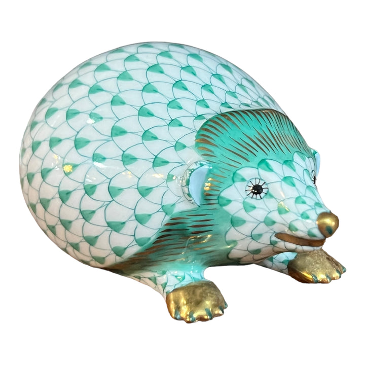 Herend Hungary - Green Fishnet Hedgehog