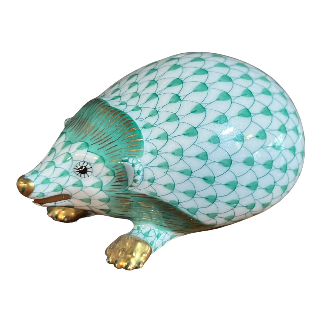 Herend Hungary - Green Fishnet Hedgehog