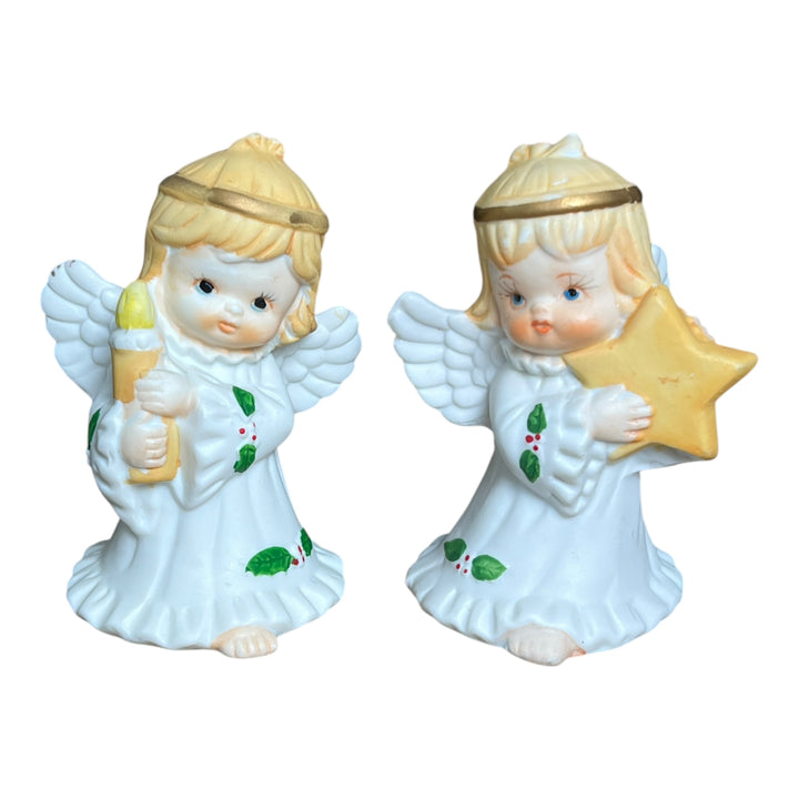 Pair Ceramic Angel Christmas