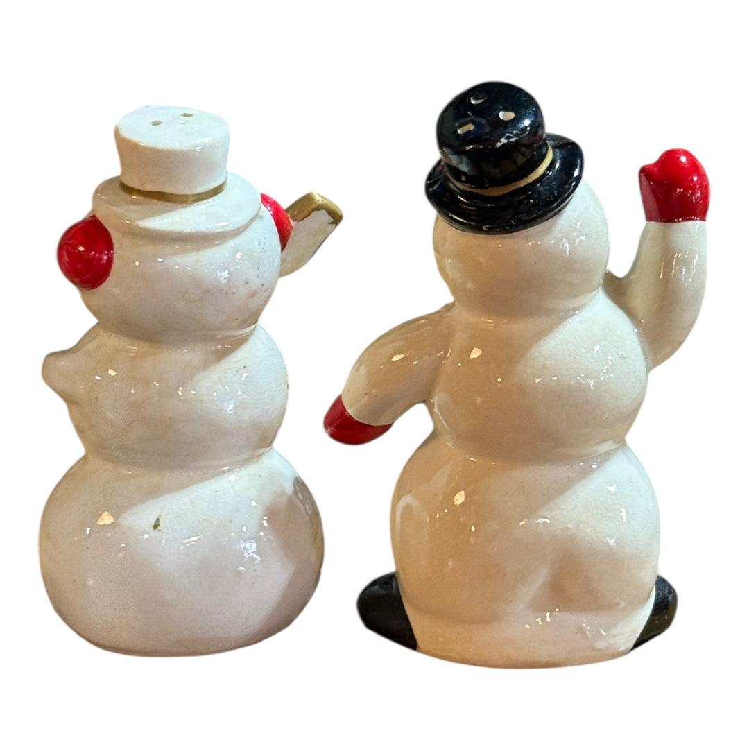 1940’s Vintage Snowman Couple Salt & Pepper Shaker Set