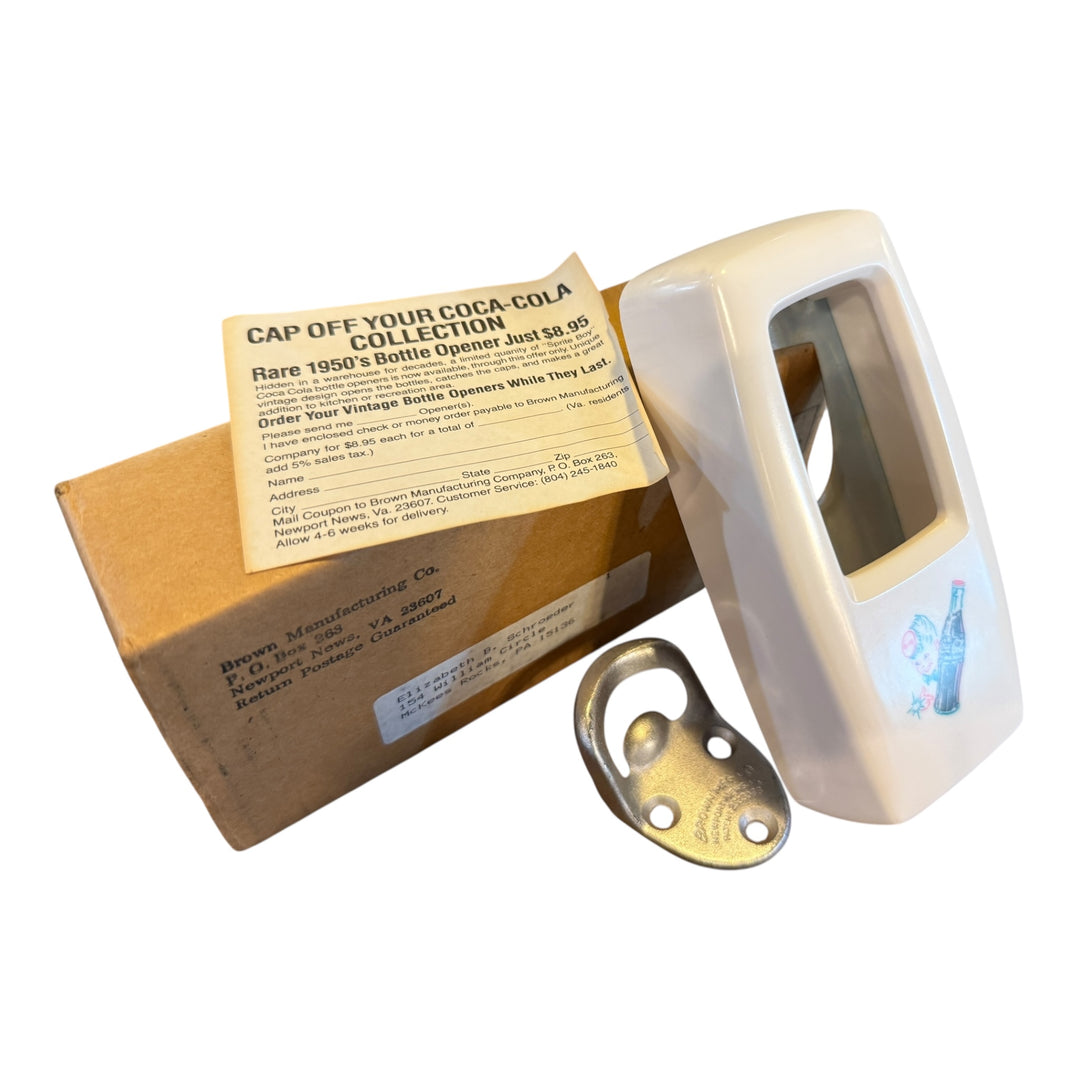 Coca-Cola Sprite Boy Coke Starr Bottle Cap Catcher by Brown Mfg. 1950's