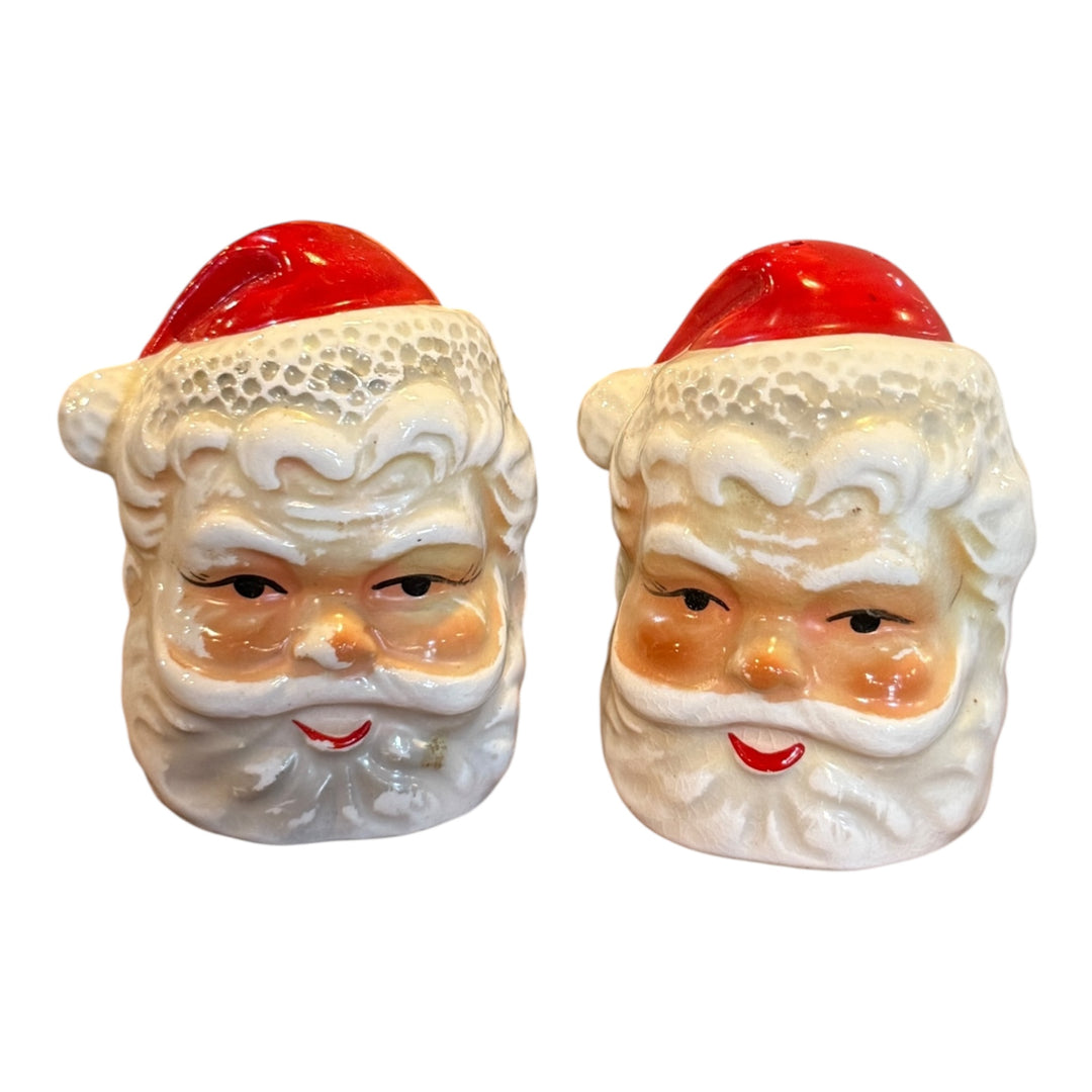 Vintage Santa Head Salt and Pepper Shakers