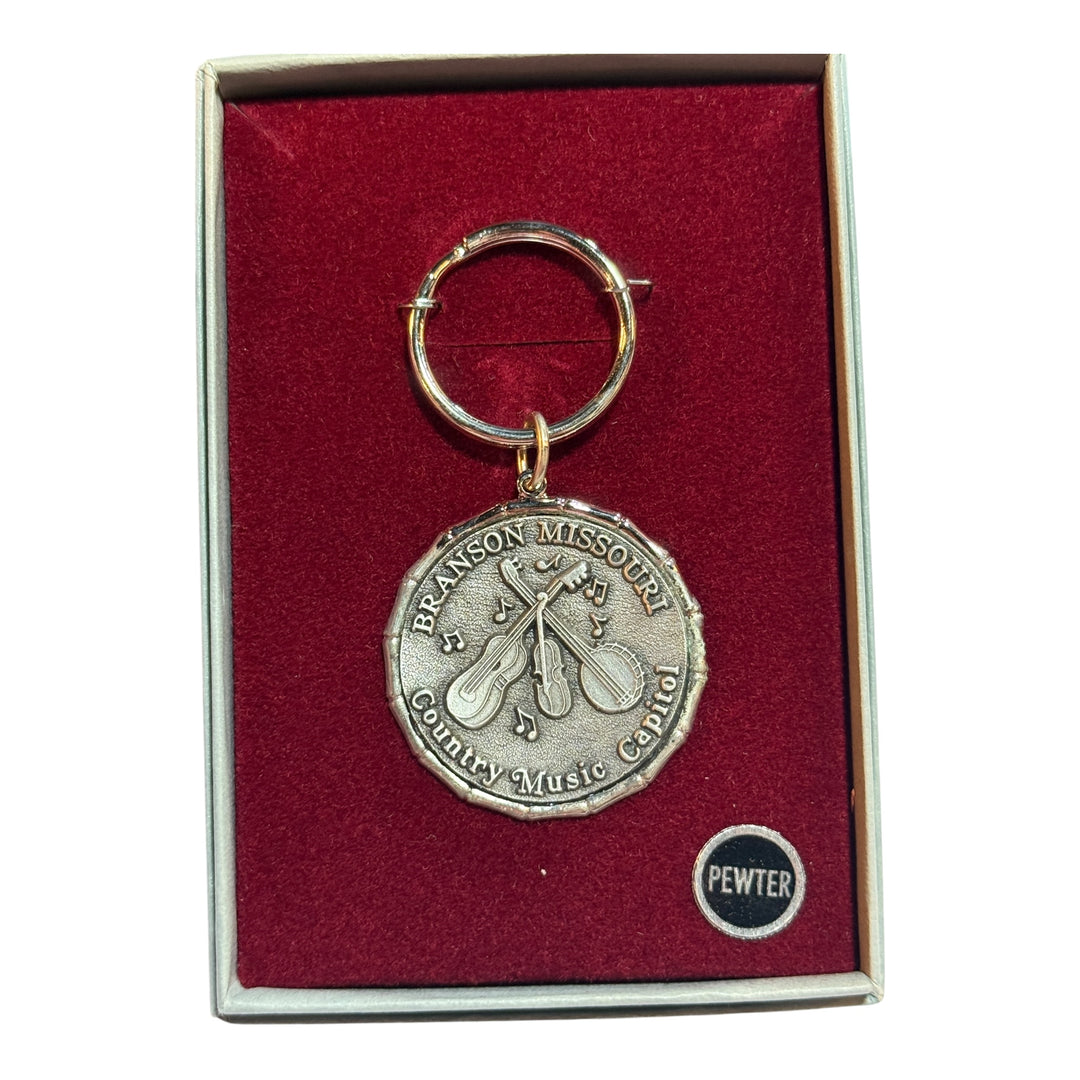 Pewter Branson Missouri Country Music Capital Keychain