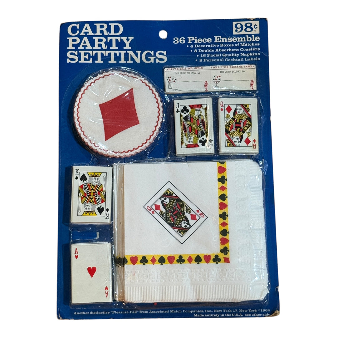 Vintage 1964 Associated Match Companies Card Party Settings Coasters Napkins