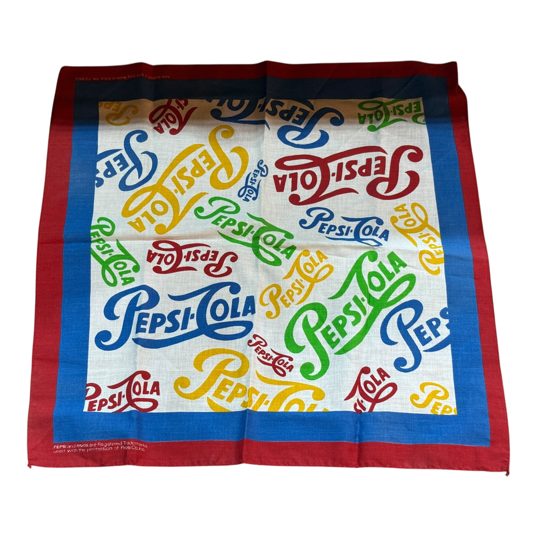 Vintage Pepsi-Cola Bandana Handkerchief Made in USA