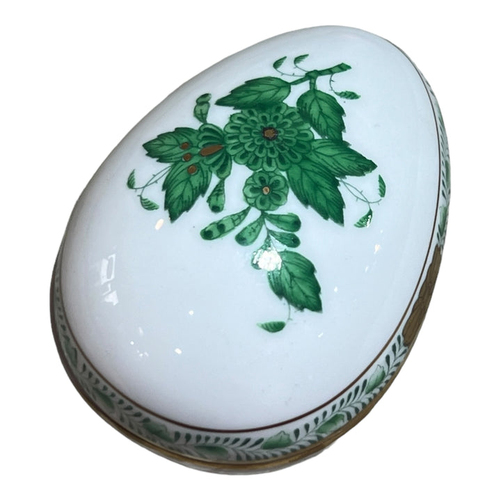 Herend Hungary - Chinese Bouquet Porcelain Egg Trinket Box As Is