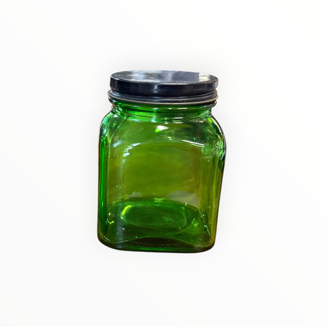 Duraglas Green Jar w/Lid