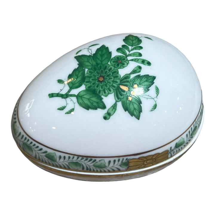 Herend Hungary - Chinese Bouquet Porcelain Egg Trinket Box As Is