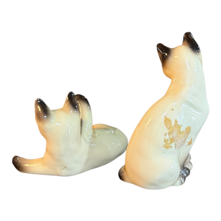 Vintage Ceramic Siamese Cat Figurines