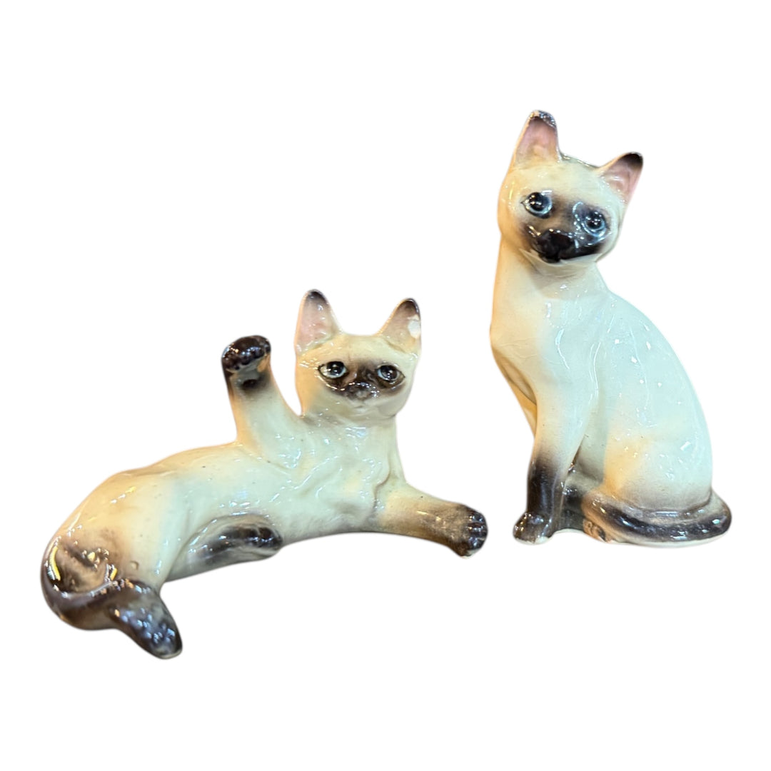 Vintage Ceramic Siamese Cat Figurines