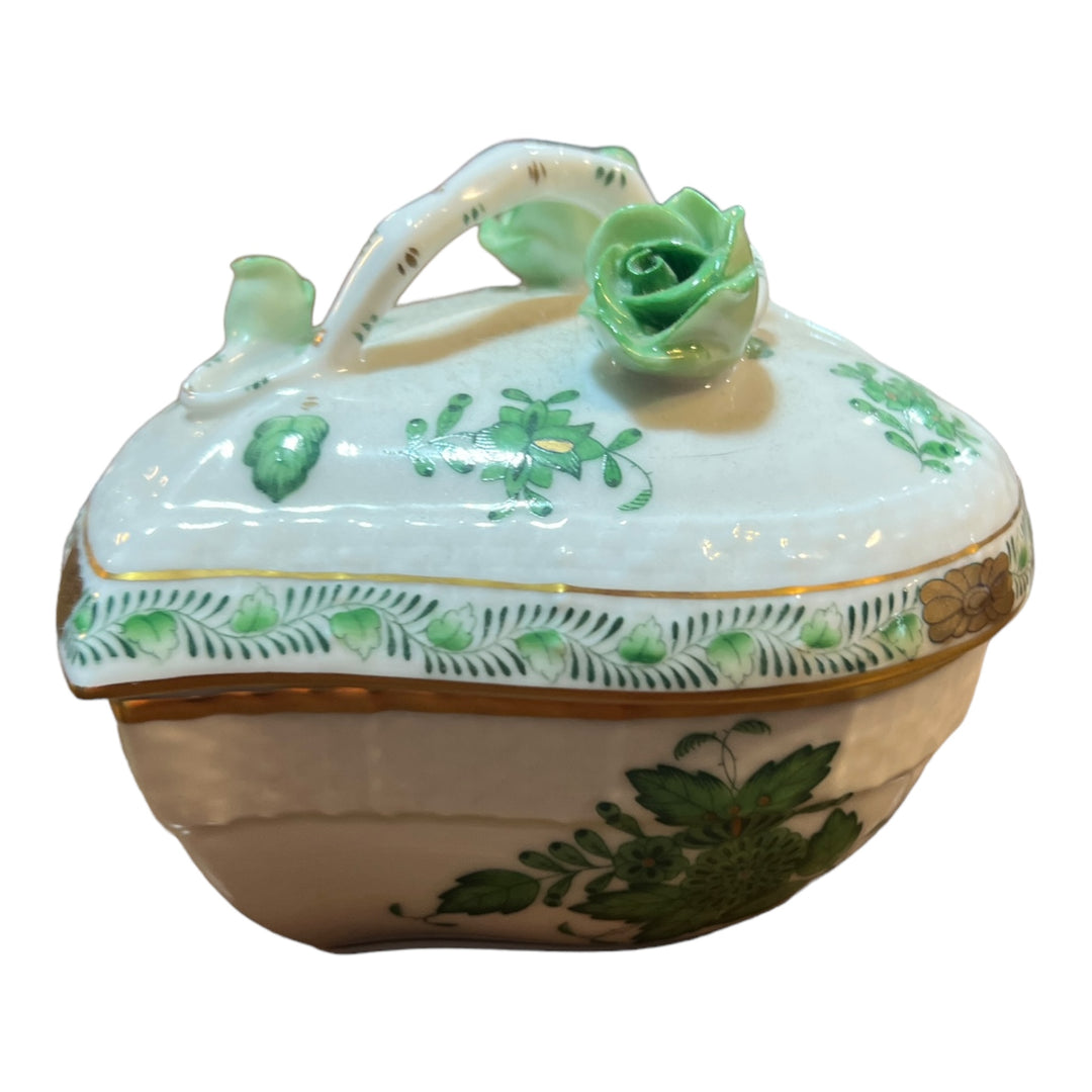 Herend Hungary - "Apponyi Verte" Porcelain Bomboniere