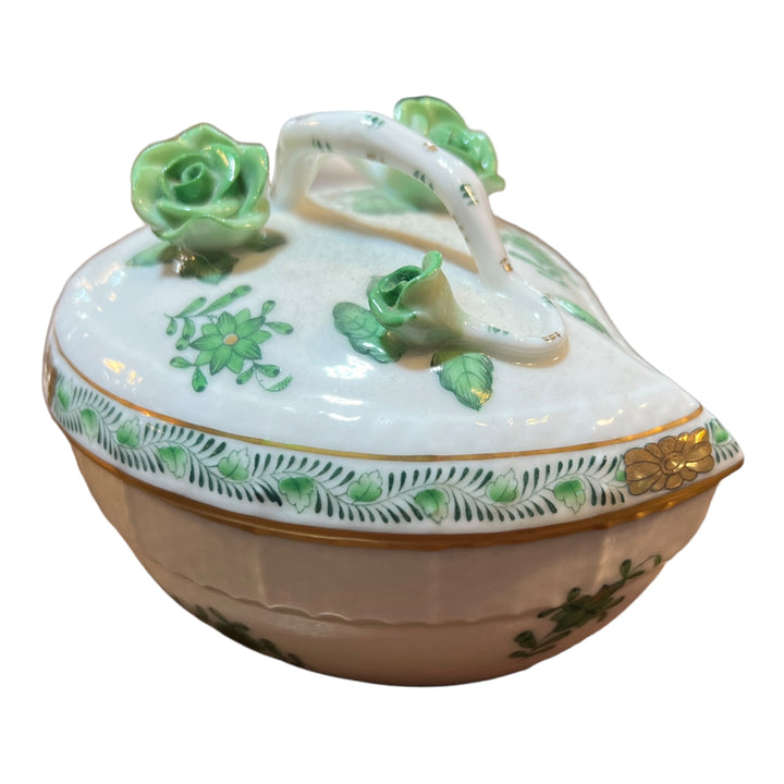 Herend Hungary - "Apponyi Verte" Porcelain Bomboniere