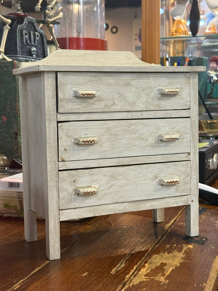 Vintage Miniature White Multi-Drawer Chest