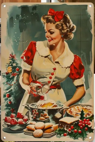 Christmas Metal Sign - Cooking