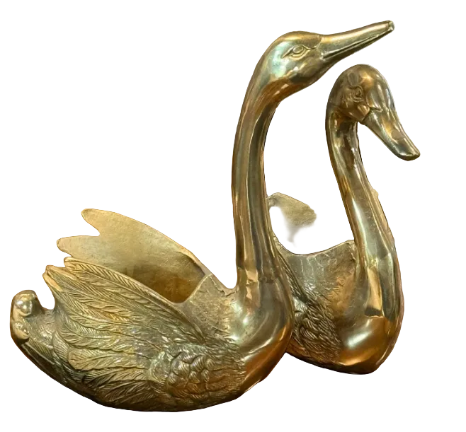 Brass Swan Planters
